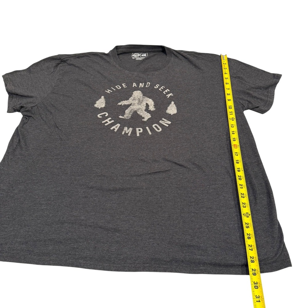 Crazy Dog Bigfoot Hide and Seek Champion Gray Graphic T-Shirt Mens 4X Sasquatch - Picture 6 of 6